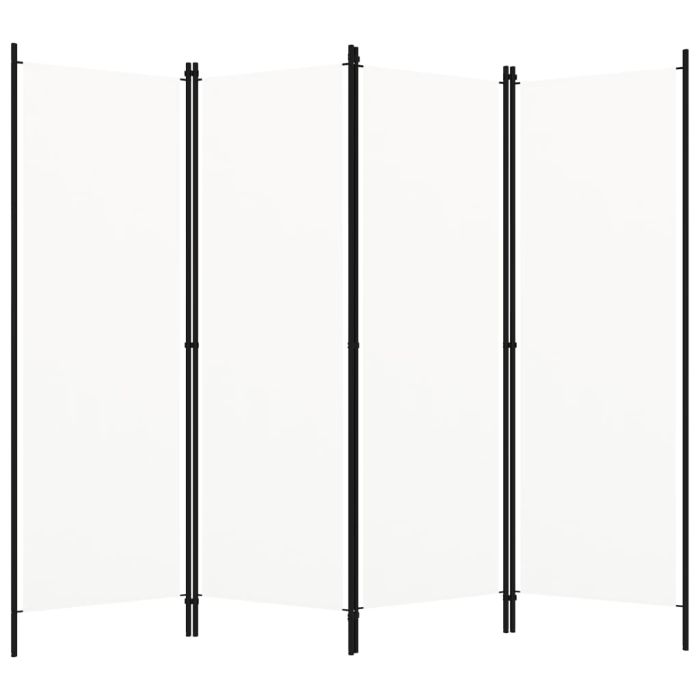 4-Panel Room Divider White 200x180 cm