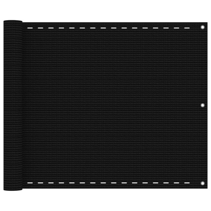 Balcony Screen Black 75x400 cm HDPE