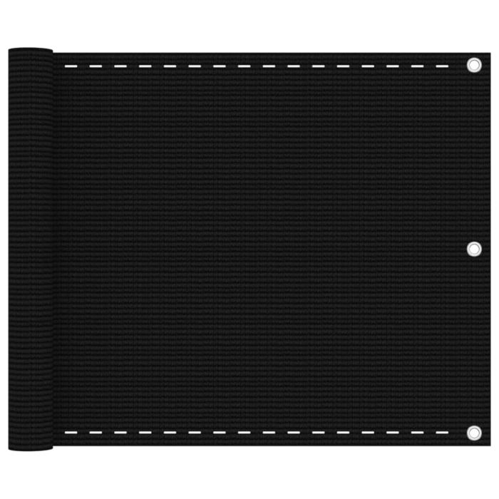 Balcony Screen Black 75x500 cm HDPE