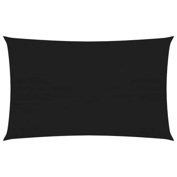 Sunshade Sail 160 g/m2 Black 2x4.5 m HDPE