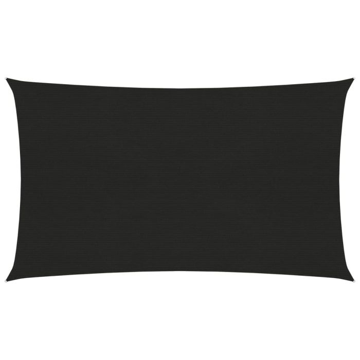 Sunshade Sail 160 g/m2 Black 2x5 m HDPE