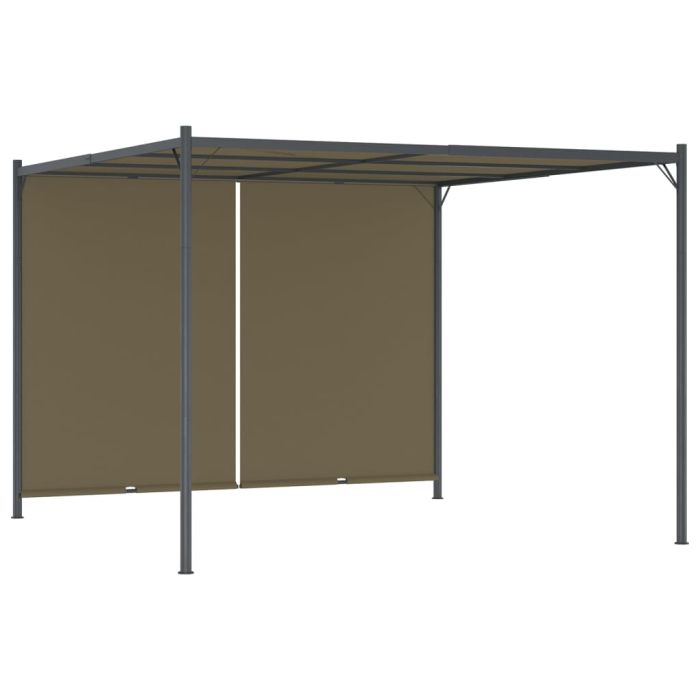 Garden Pergola with Retractable Roof 3x3 m Taupe 180 g/m2