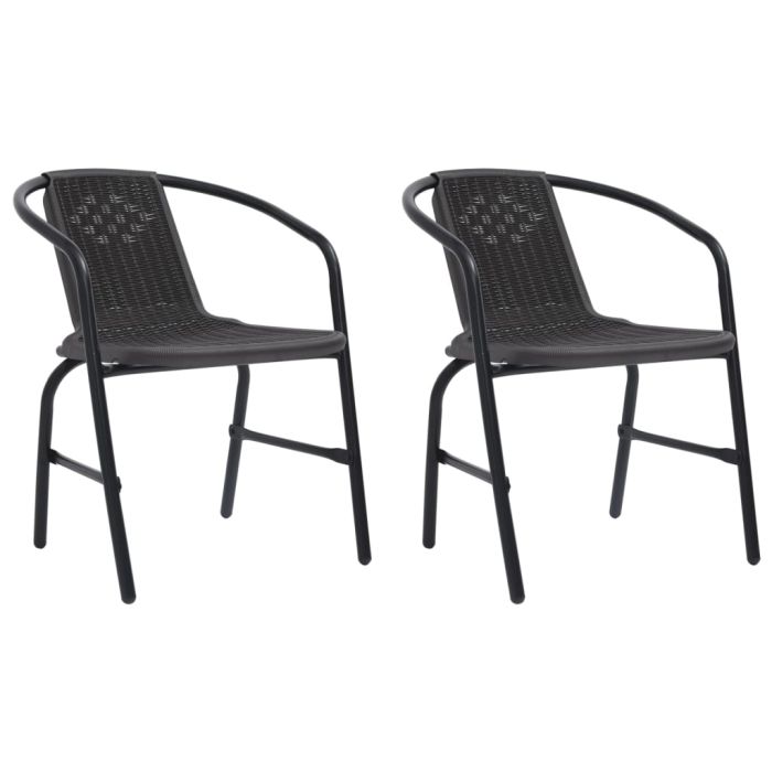 Garden Chairs 2 pcs Plastic Rattan and Steel 110 kg