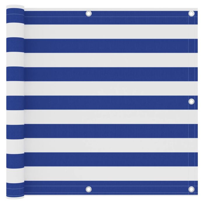 Balcony Screen White and Blue 90x500 cm Oxford Fabric