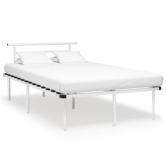 Bed Frame White Metal 120x200 cm