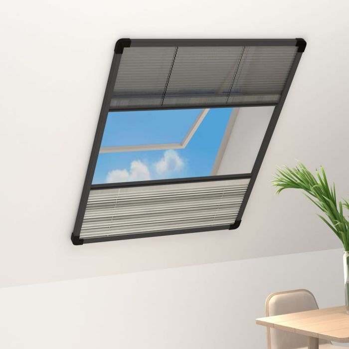 Plisse Insect Screen for Windows Aluminium 60x80 cm with Shade