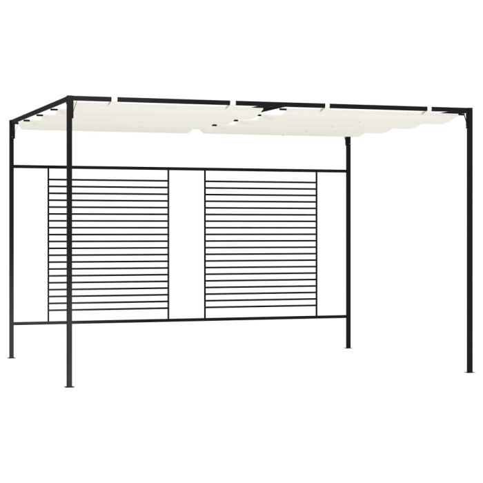 Gazebo with Retractable Roof 3x4x2.3 m Cream 180 g/m2