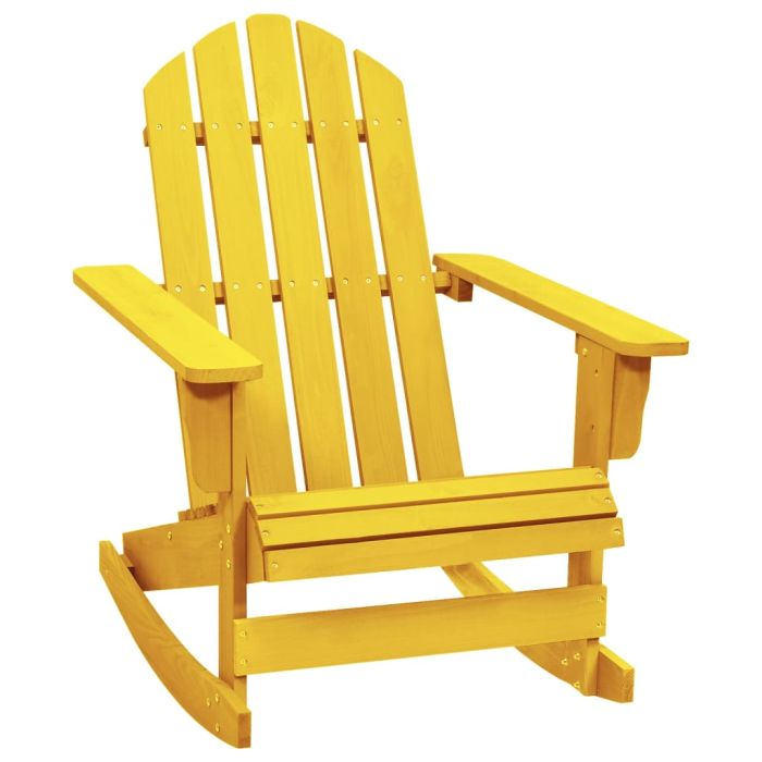 Garden Adirondack Rocking Chair Solid Fir Wood Yellow