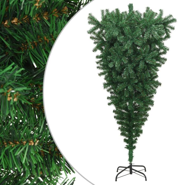Lauxe Upside Down Artificial Christmas Tree Stand Green 180cm
