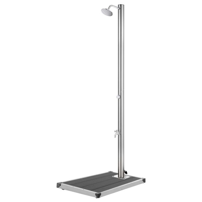 Garden Shower with Grey Base 220 cm Stainless Steel