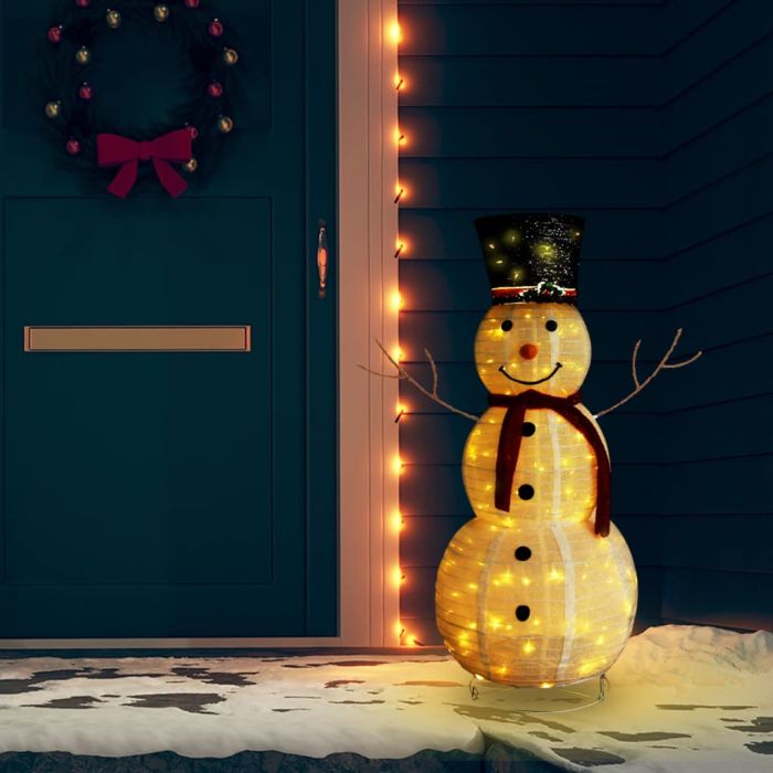 Chena Decorative Christmas Snowman Figure LED Luxury Fabric 120cm