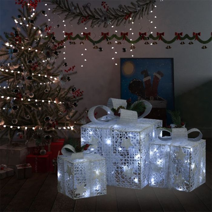 Chena Decorative Gift Boxes 3 pcs White Outdoor Indoor