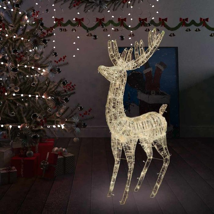GLISTEN XXL Acrylic Christmas Reindeer 250 LED 180 cm Warm White