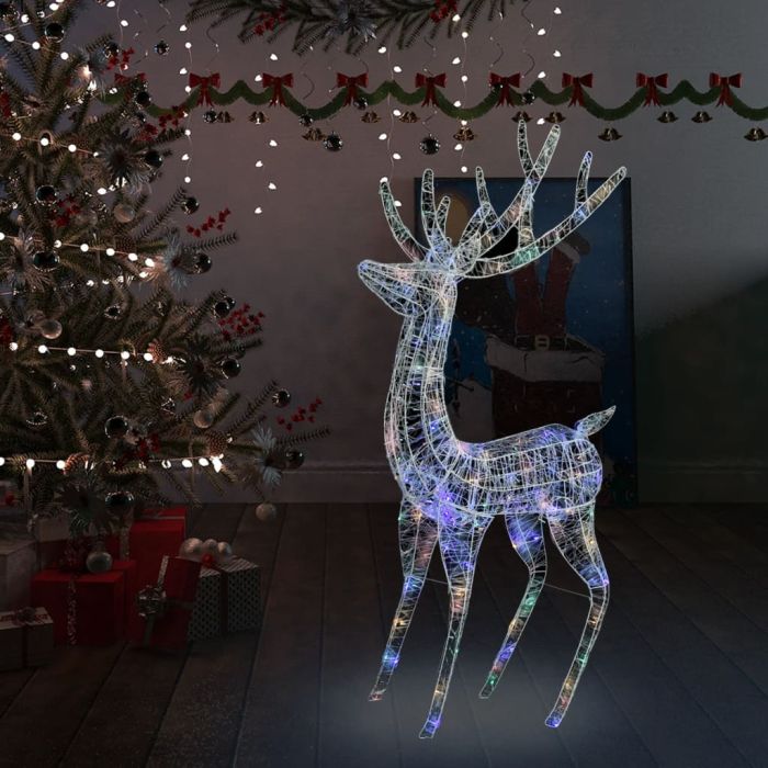 GLISTEN XXL Acrylic Christmas Reindeer 250 LED 180 cm Colourful