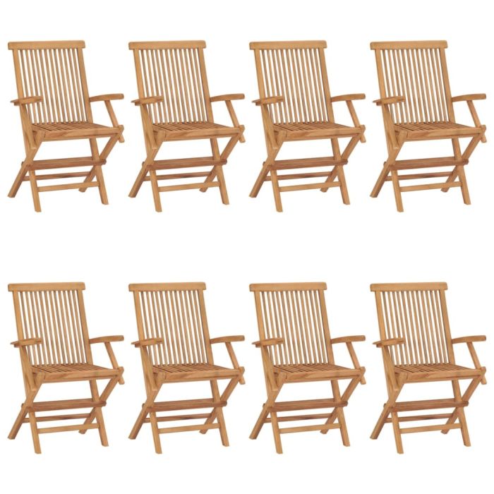 Garden Chairs 8 pcs Solid Teak Wood