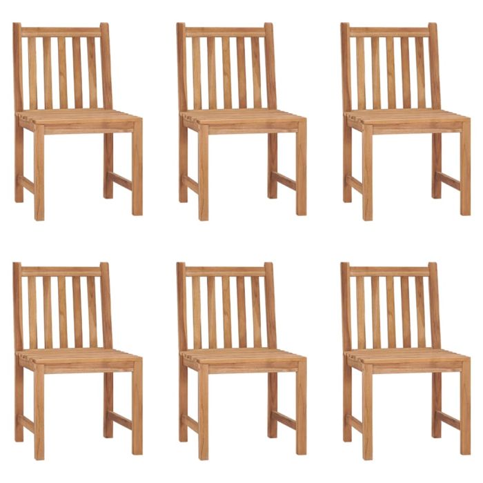 Garden Chairs 6 pcs Solid Teak Wood