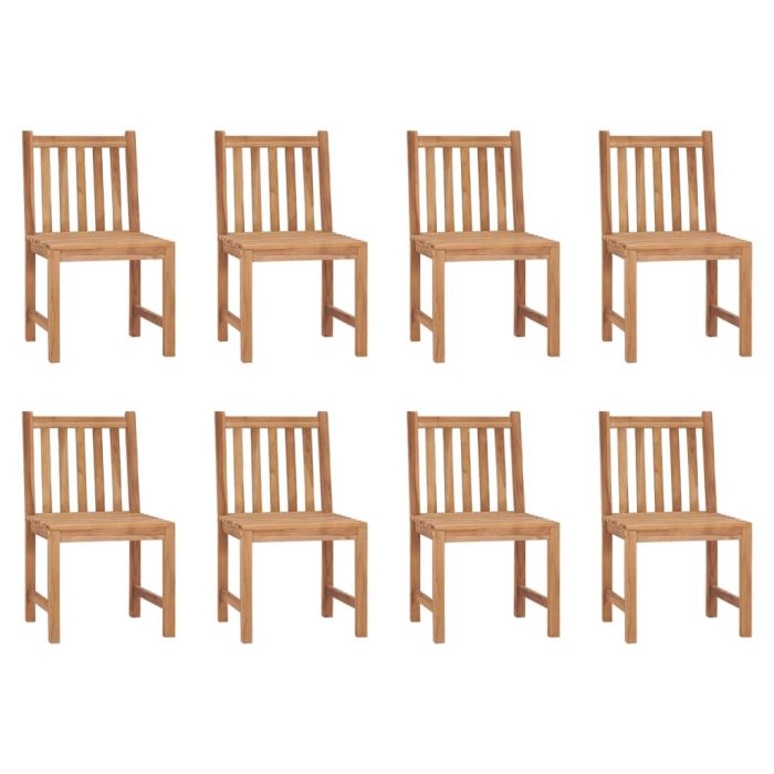 Garden Chairs 8 pcs Solid Teak Wood