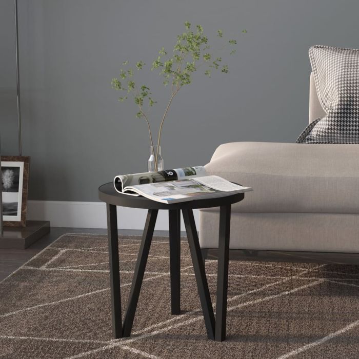 Tea Table Black Ã˜35 cm MDF