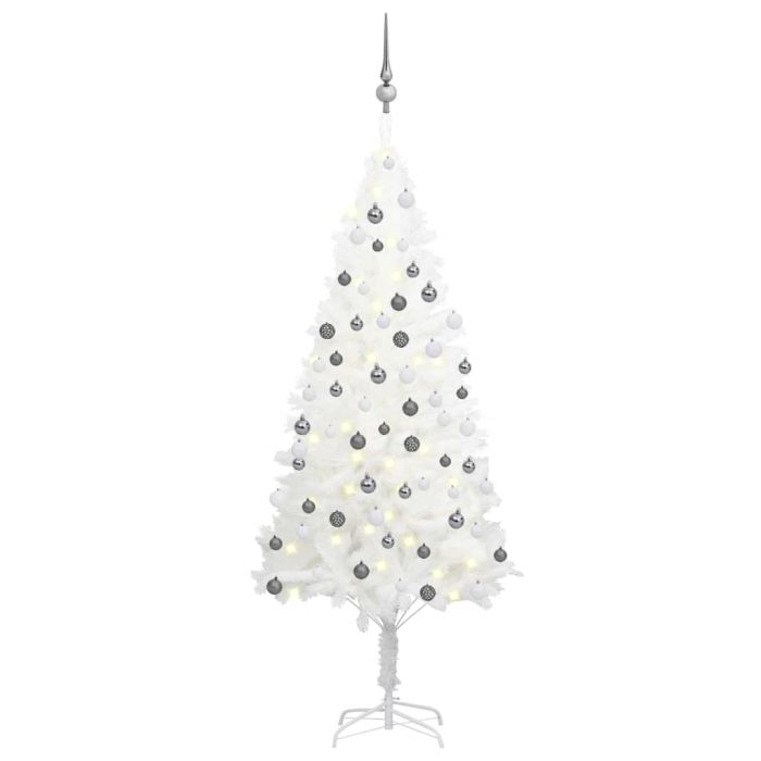 Fluer 150cm White Pre-lit Tree Ball Set