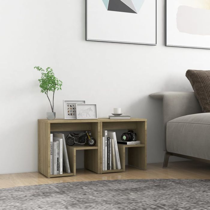Bed Cabinets 2 pcs Sonoma Oak 40x30x40cm Engineered Wood