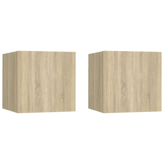 Bedside Cabinets 2 pcs Sonoma Oak 30.5x30x30cm Engineered Wood