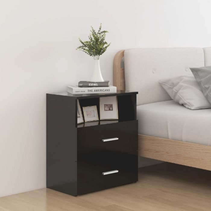 Bed Cabinets 2 pcs Black 50x32x60cm