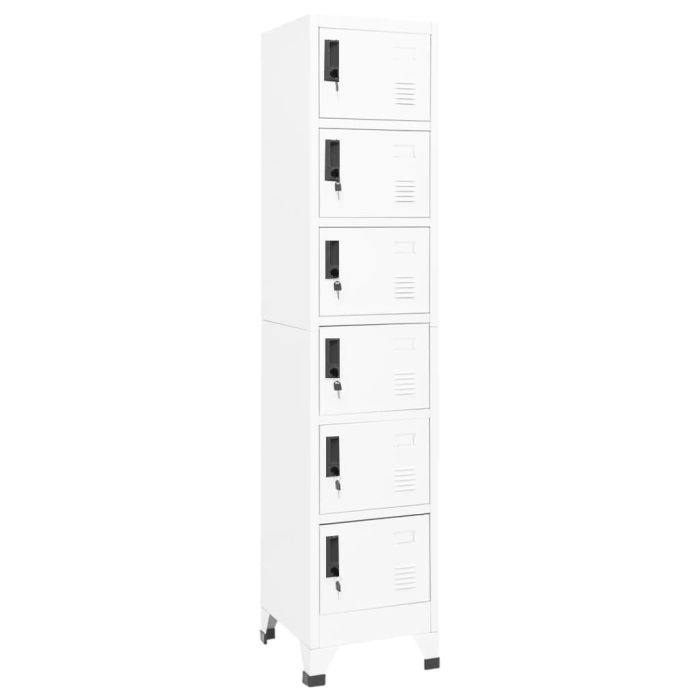 Locker Cabinet White 38x40x180 cm Steel