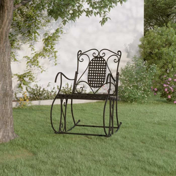 Rocking Bench 84 cm Black Steel