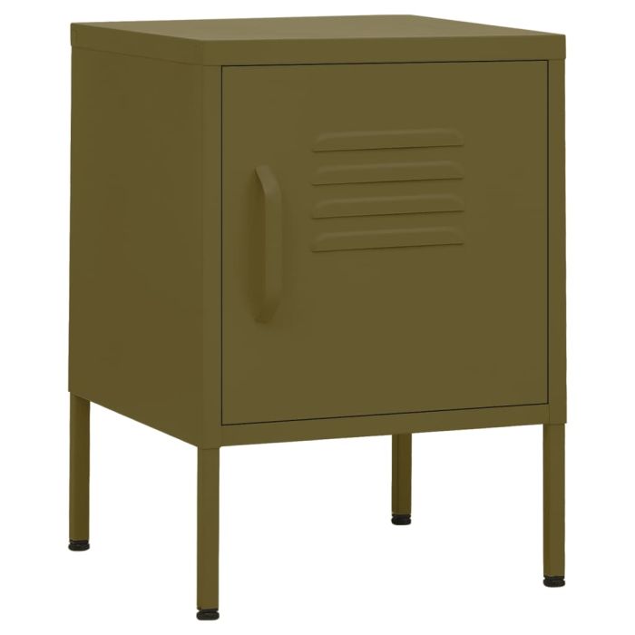 Nightstands 2 pcs Olive Green 35x35x51cm Steel - Zhen