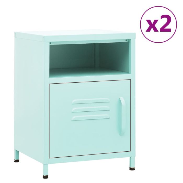 Nightstands 2 pcs Mint 35x35x51cm Steel - Tiao