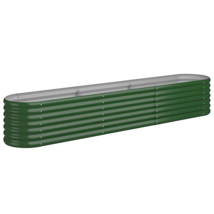 Garden Planter Powder-coated Steel 224x40x36 cm Green