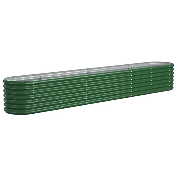 Garden Planter Powder-coated Steel 260x40x36 cm Green