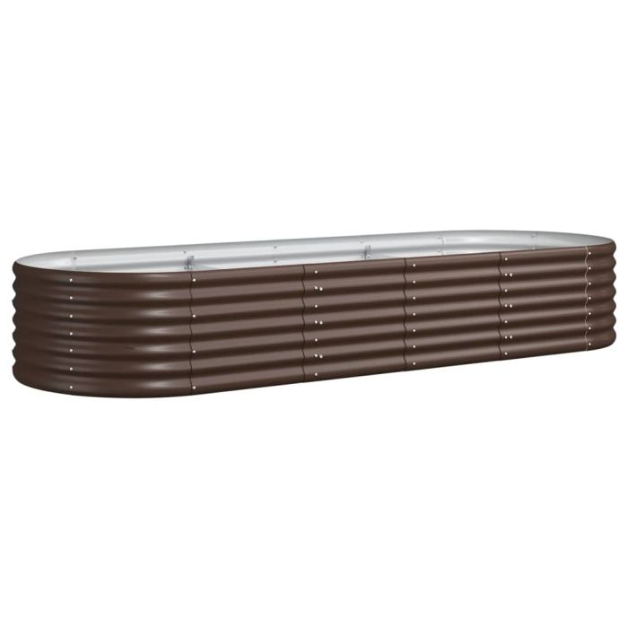 Garden Planter Powder-coated Steel 224x80x36 cm Brown