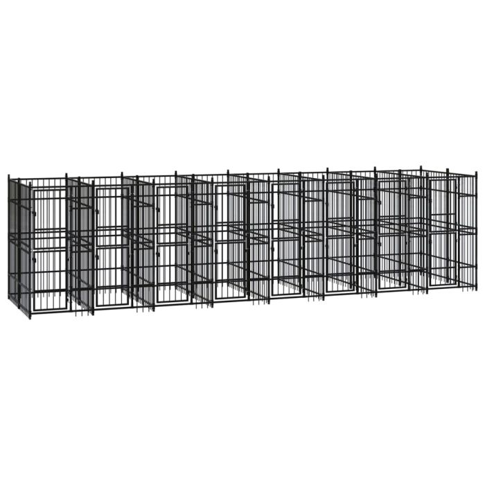 Outdoor Dog Kennel Steel 14.75 mÂ²