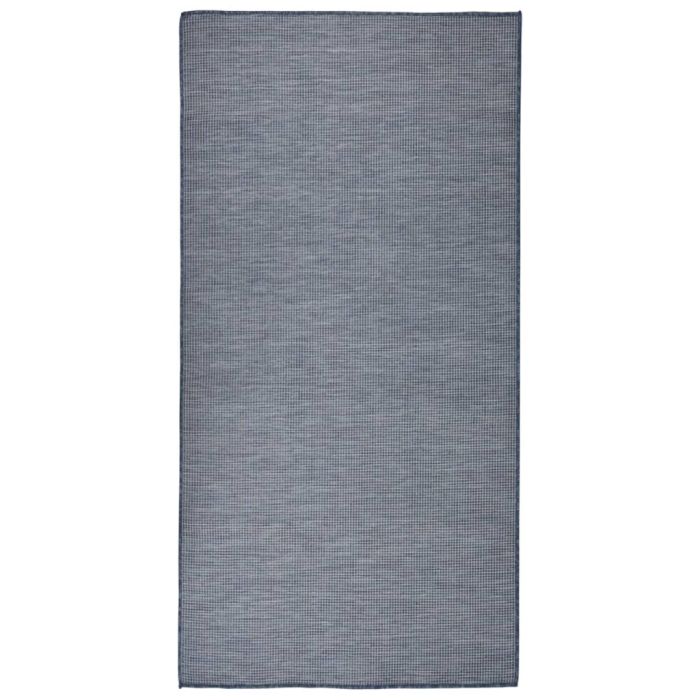 Outdoor Flatweave Rug 100x200 cm Blue