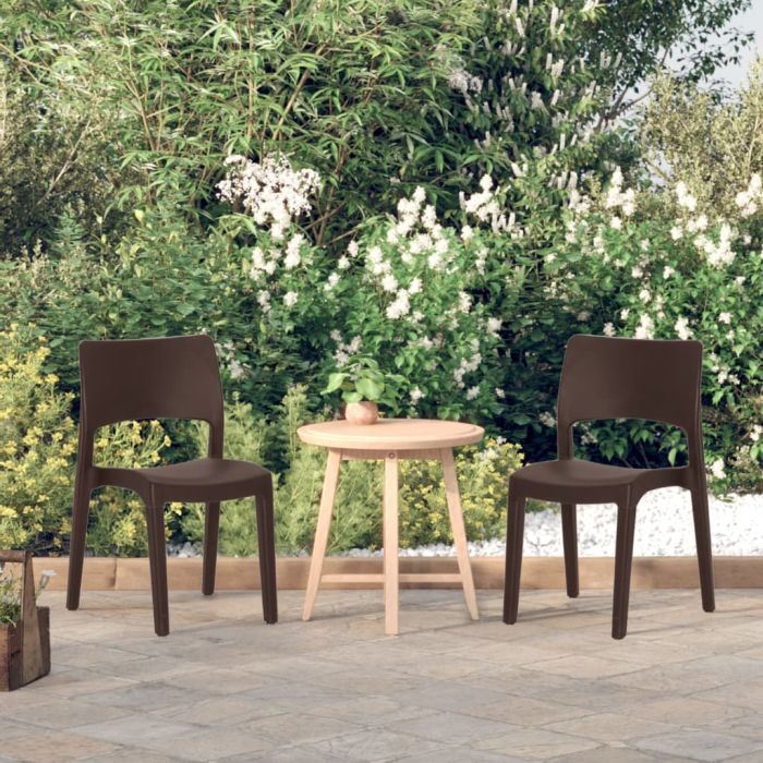 Garden Chairs 2 pcs Mocha Polypropylene