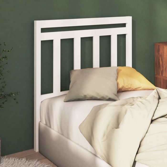 Bed Headboard White 106x4x100 cm Solid Wood Pine