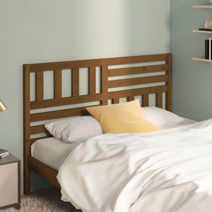 Bed Headboard Honey Brown 126x4x100cm Solid Wood Pine