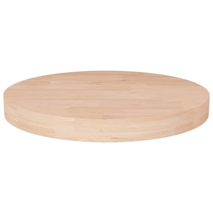 Round Table Top 30x4cm Untreated Solid Wood Oak