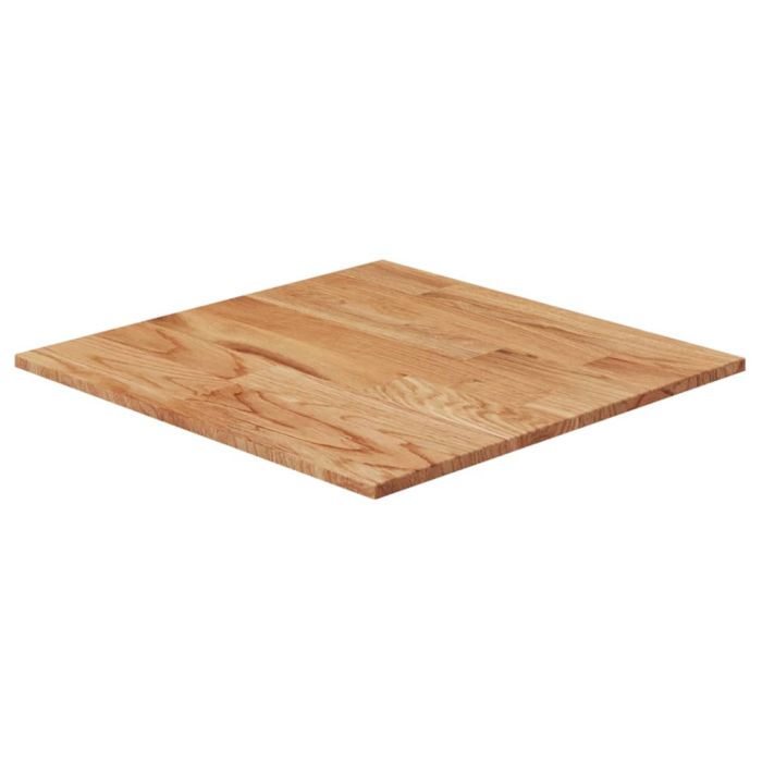 Square Table Top Light Brown 40x40x1.5cm Treated Solid Wood Oak