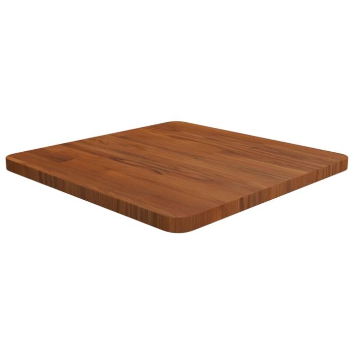 Square Table Top Dark Brown 50x50x2.5cm Treated Solid Wood Oak