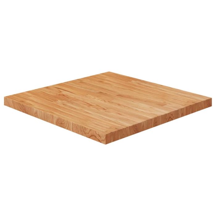Square Table Top Light Brown 70x70x4cm Treated Solid Wood Oak