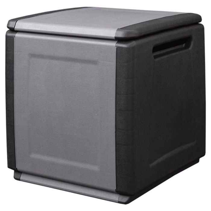 Garden Storage Box 54x53x57 cm 130 L Dark Grey and Black