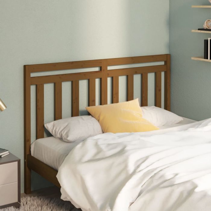 Bed Headboard Honey Brown 126x4x100 cm Solid Wood Pine