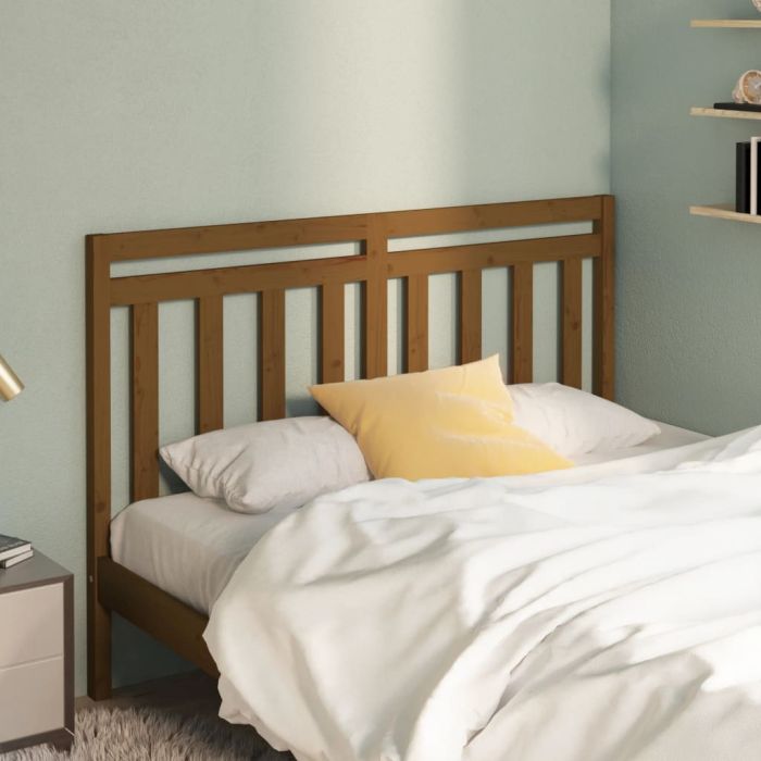 Bed Headboard Honey Brown 141x4x100 cm Solid Wood Pine