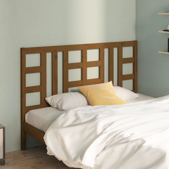 Bed Headboard Honey Brown 146x4x100 cm Solid Wood Pine