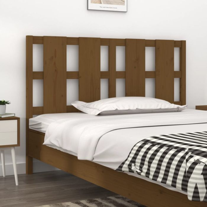 Bed Headboard Honey Brown 140.5x4x100cm Solid Wood Pine