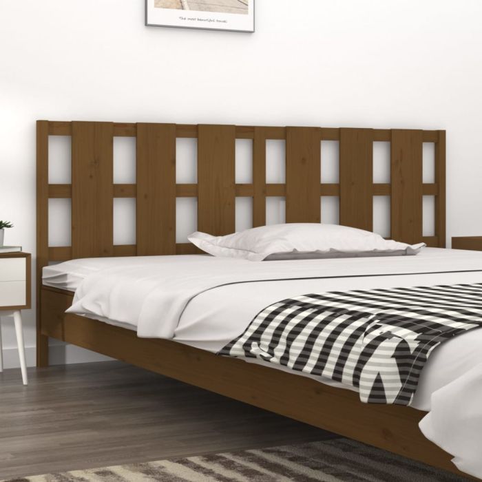 Bed Headboard Honey Brown 205.5x4x100cm Solid Wood Pine