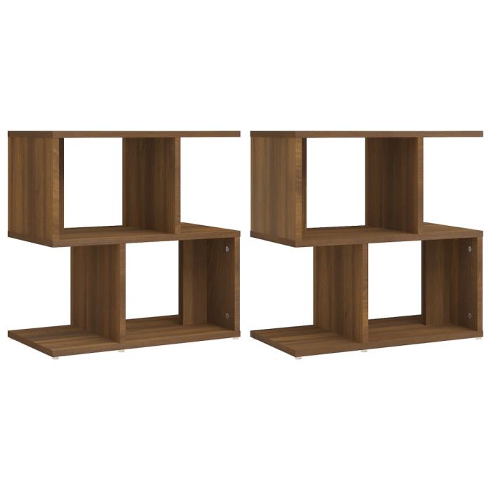Bedside Cabinets 2 pcs Brown Oak 50x30x51.5cm Engineered Wood