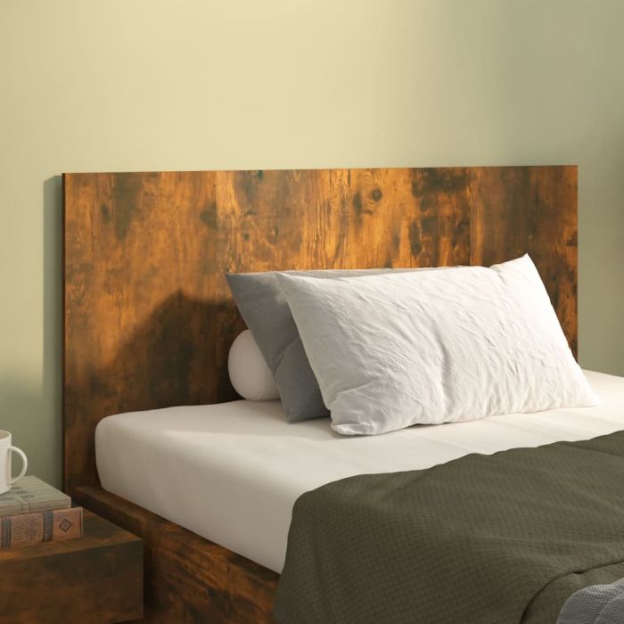 Bed Headboard Smoked Oak 120x1.5x80cm Engineered Wood